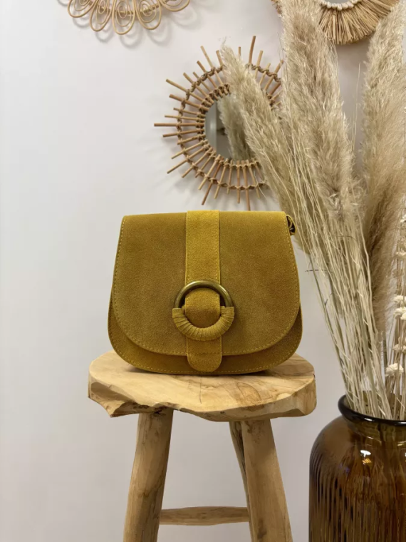 Sac jaune en cuir