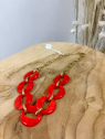 Collier résine acier rouge orange