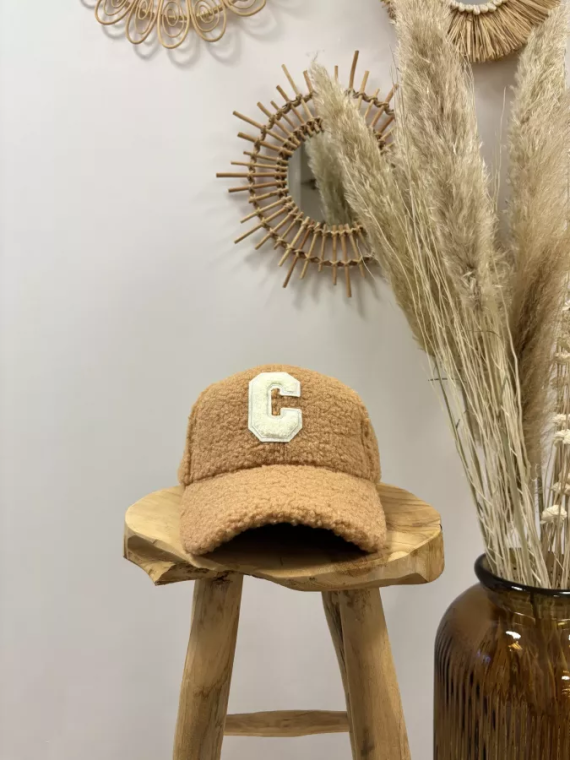 Casquette beige C blanc