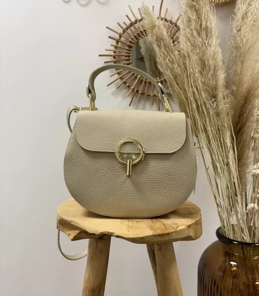 Sac beige boucle dorée