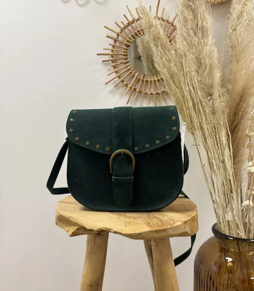 Sac vert en cuir