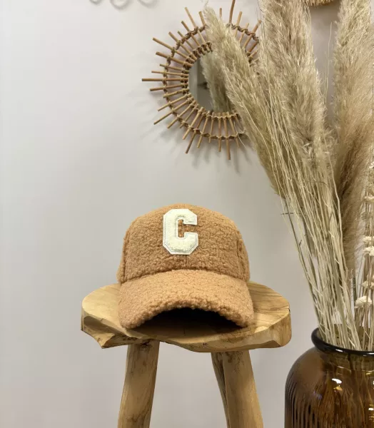 Casquette beige C blanc