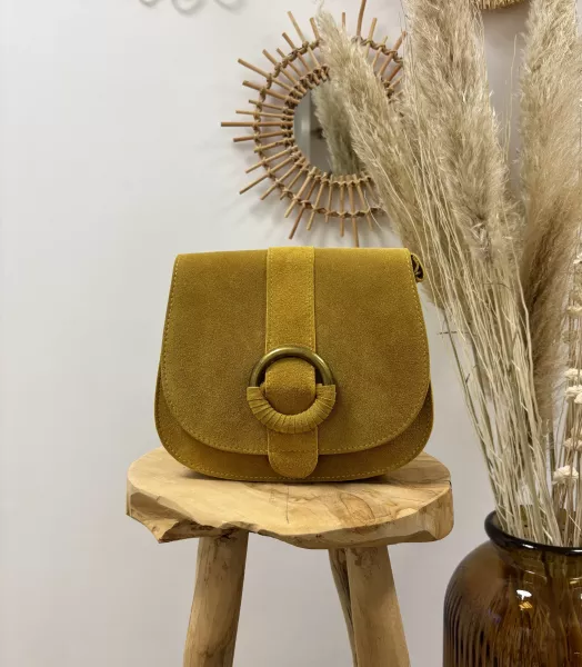 Sac jaune en cuir