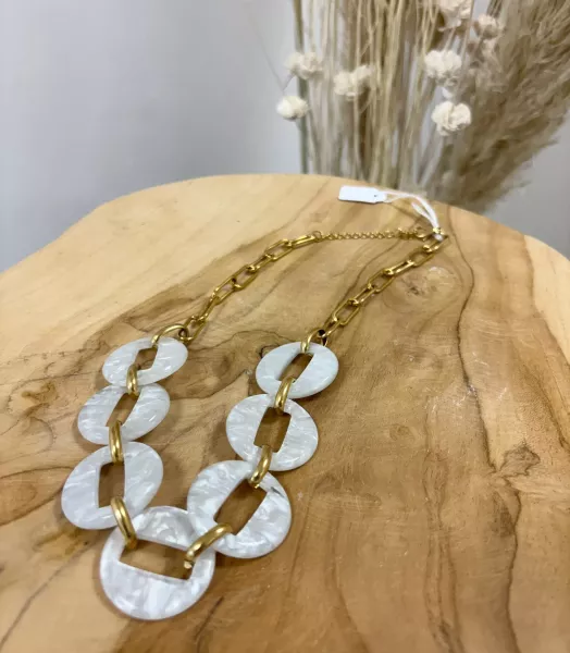 Collier résine acier blanc