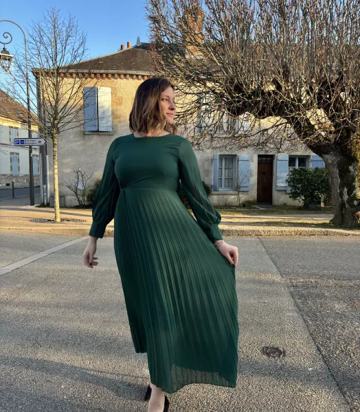 Robe longue plissée 